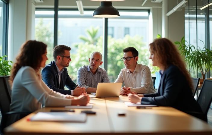 Team members collaborating at Mirai Growth Solutions