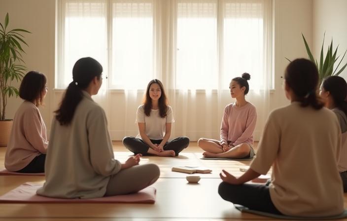 Suginami community group participating in mindfulness workshop